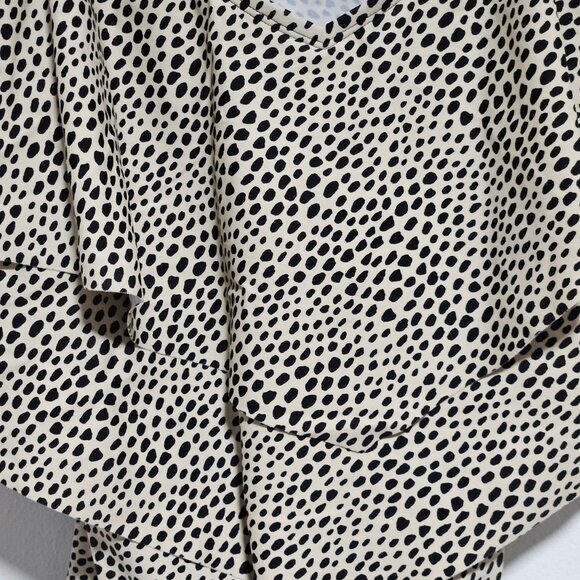 Ellen Tracy Tankini Top Womens Size 8 Black Polka Dot Layered Ruffle Swimwear - Picture 4 of 5